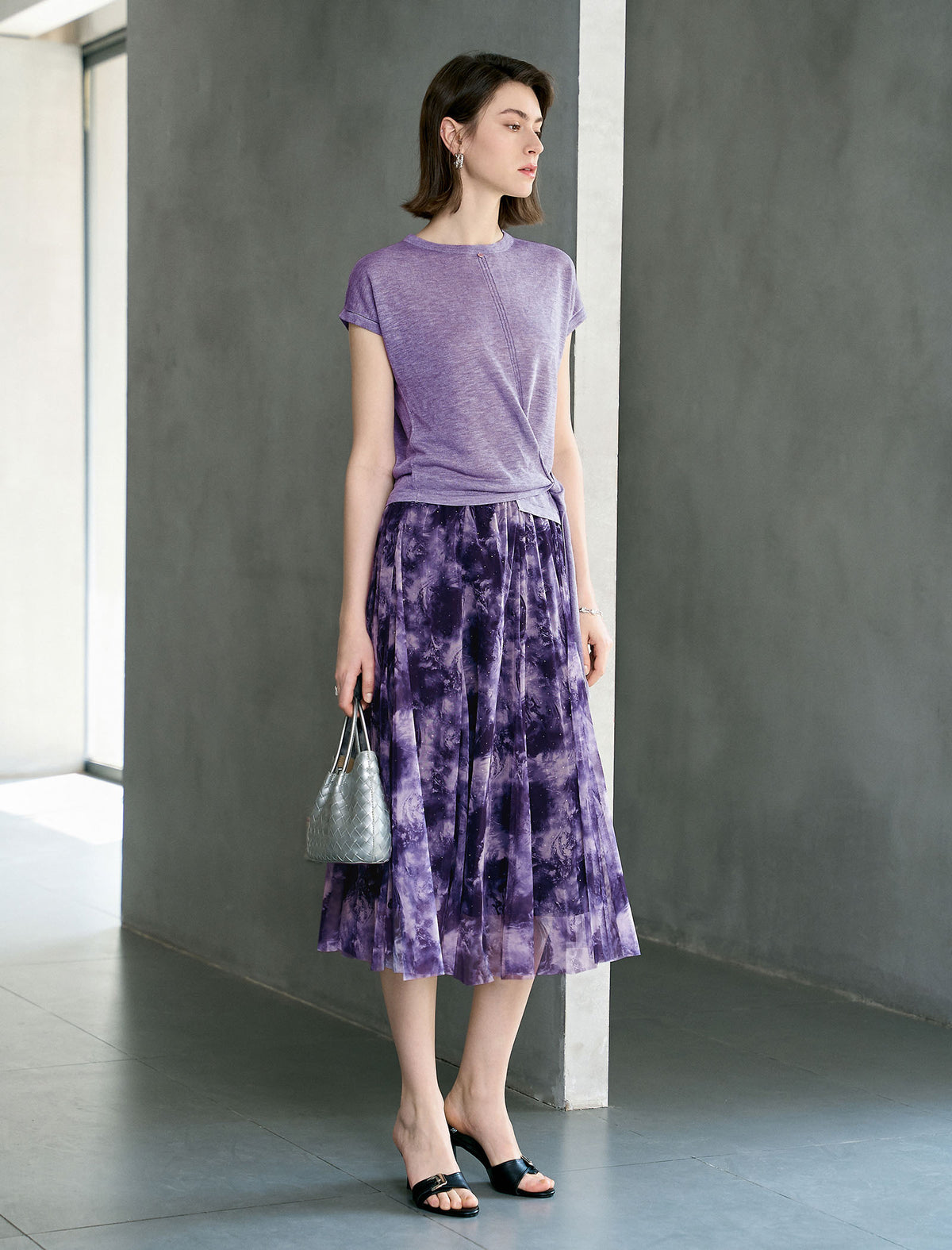 Side-Tie Short Sleeve Knit Top