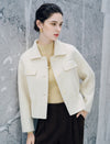 Detachable Collar Utility Cropped Jacket
