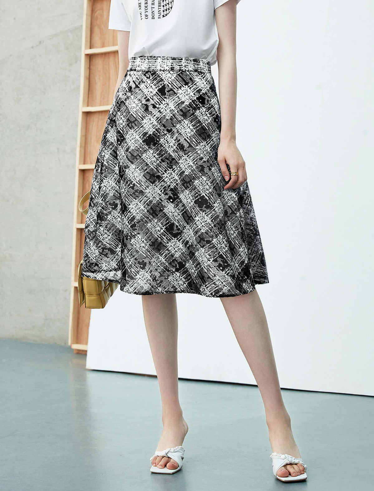 Plaid Lace Skirt