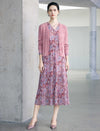 Elastic Waist Floral Chiffon Dress
