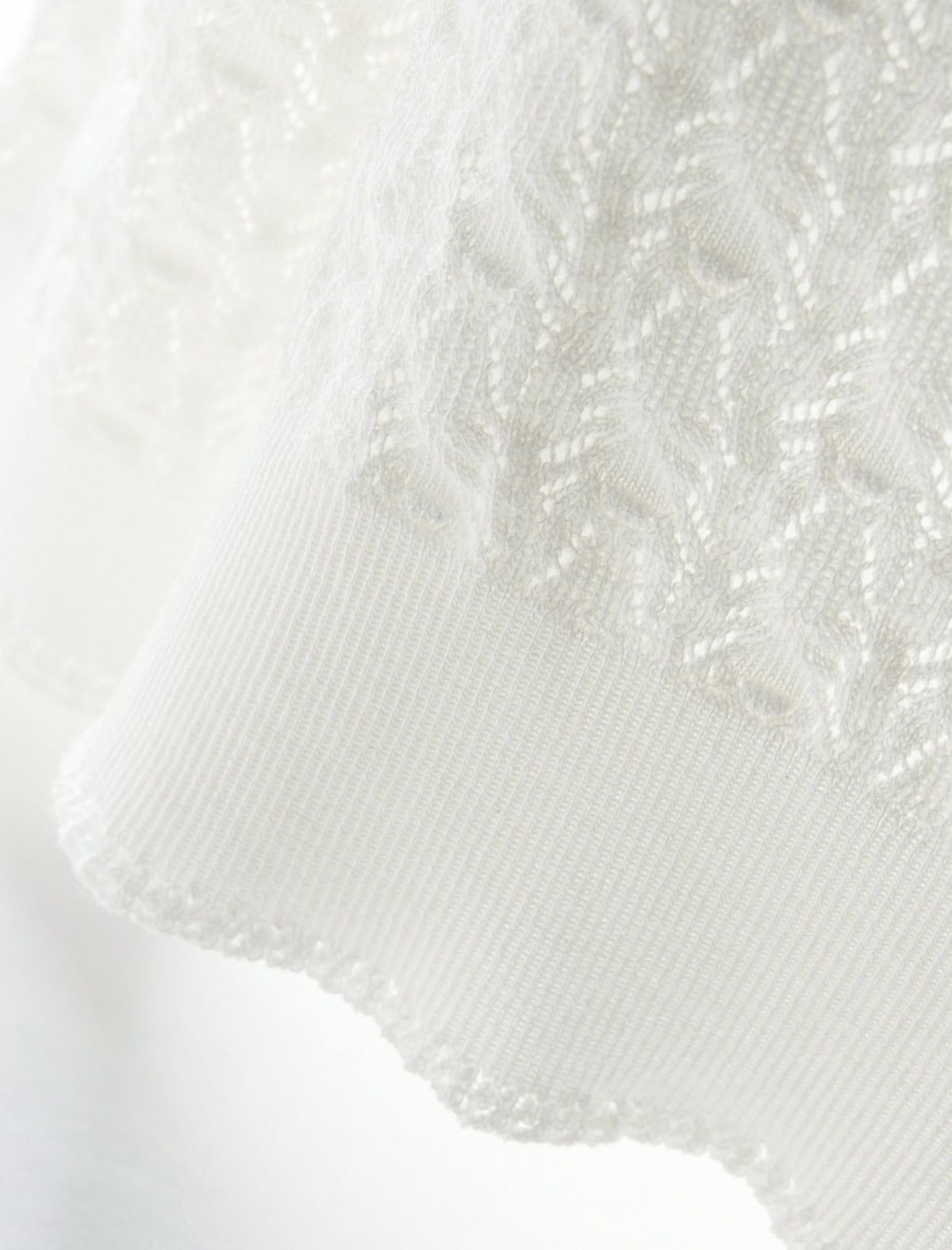 Tencel Eyelet Knit Tie-Neck Sweater