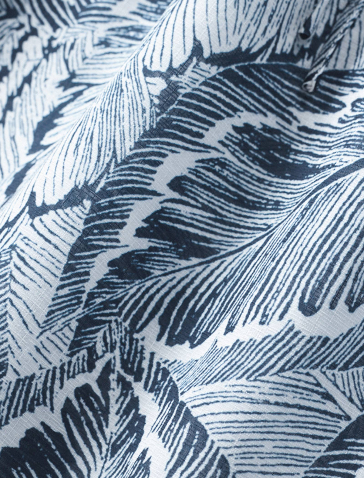 Leaf Print Tie Neck Puff Sleeve Top
