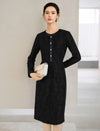Lace Long Sleeve Fitted Straight-Fit Dress