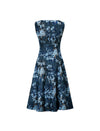 Sleeveless Floral Print Fit-and-Flare Midi Dress