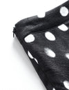 Black Watercolor Polka Dot High Waist Flared Midi Skirt