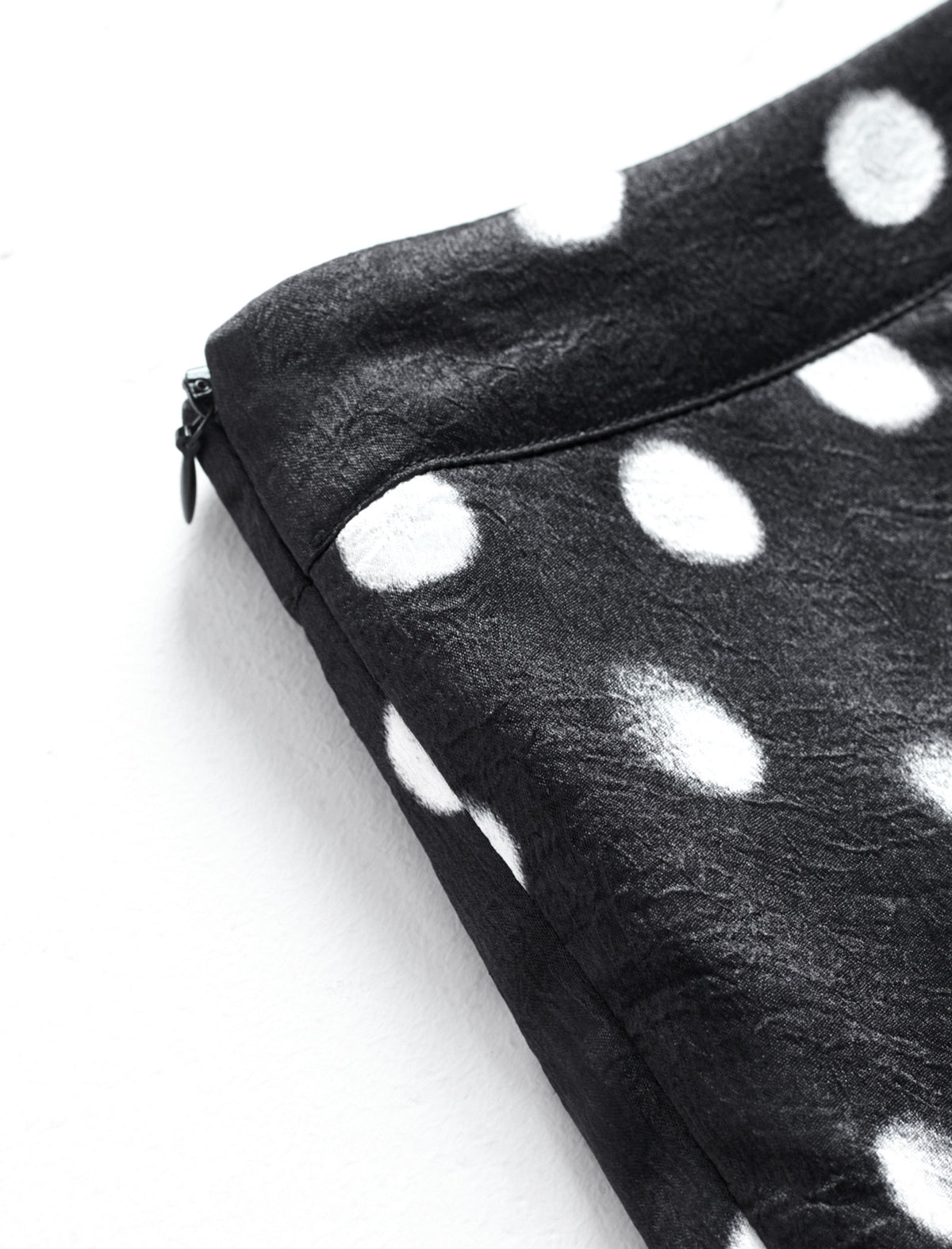 Black Watercolor Polka Dot High Waist Flared Midi Skirt