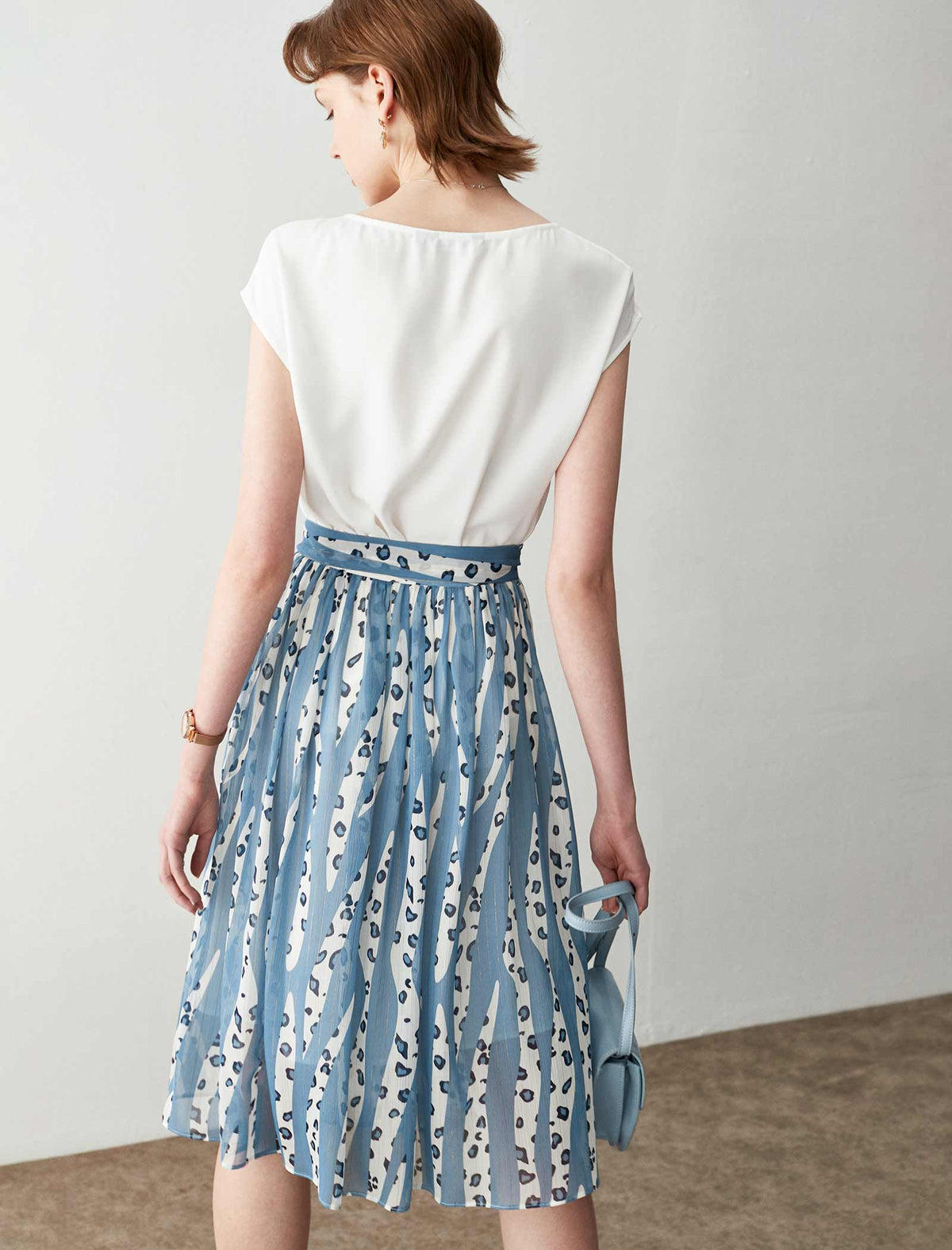 Striped Print A Line Skirt