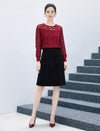 Fitted A-Line Midi Skirt