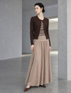 Ruched Waist Gathered A Line Maxi Skirt