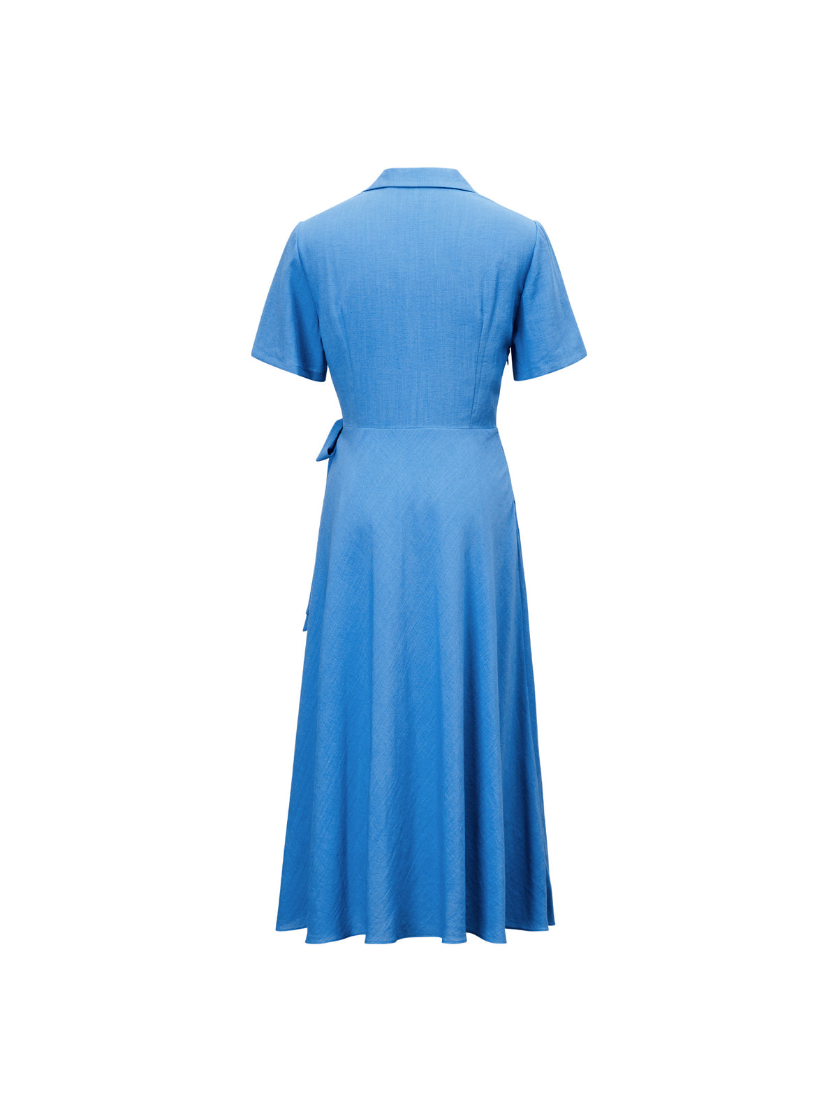 French Lapel Wrap Waist Midi Dress