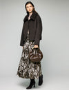 Watercolor Floral Tiered Elastic-Waist A-Line Midi Skirt