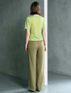Lime Green Textured Wrap Knit Top