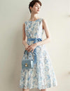 Floral Lace Sleeveless Midi Dress