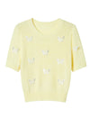 3D Butterfly Embroidered Knit Top
