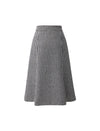 Wool Blend Plaid A-Line Skirt