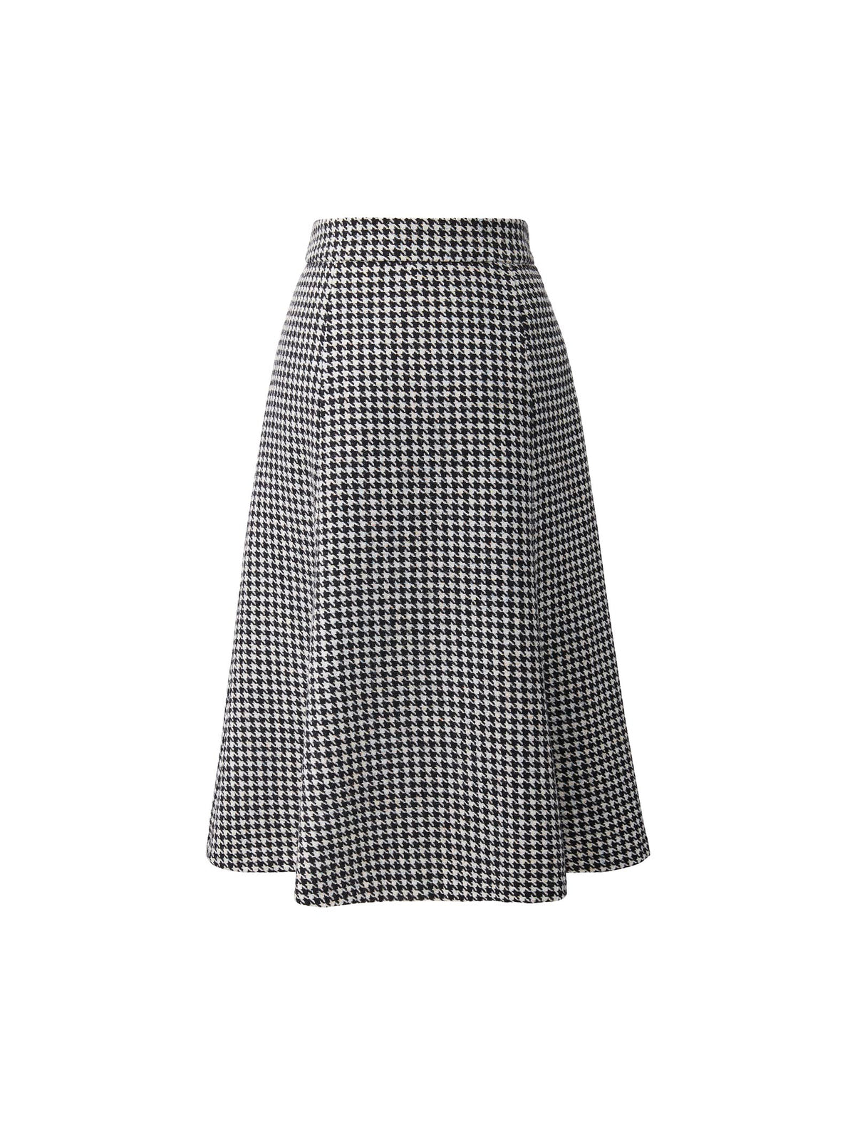 Wool Blend Plaid A-Line Skirt