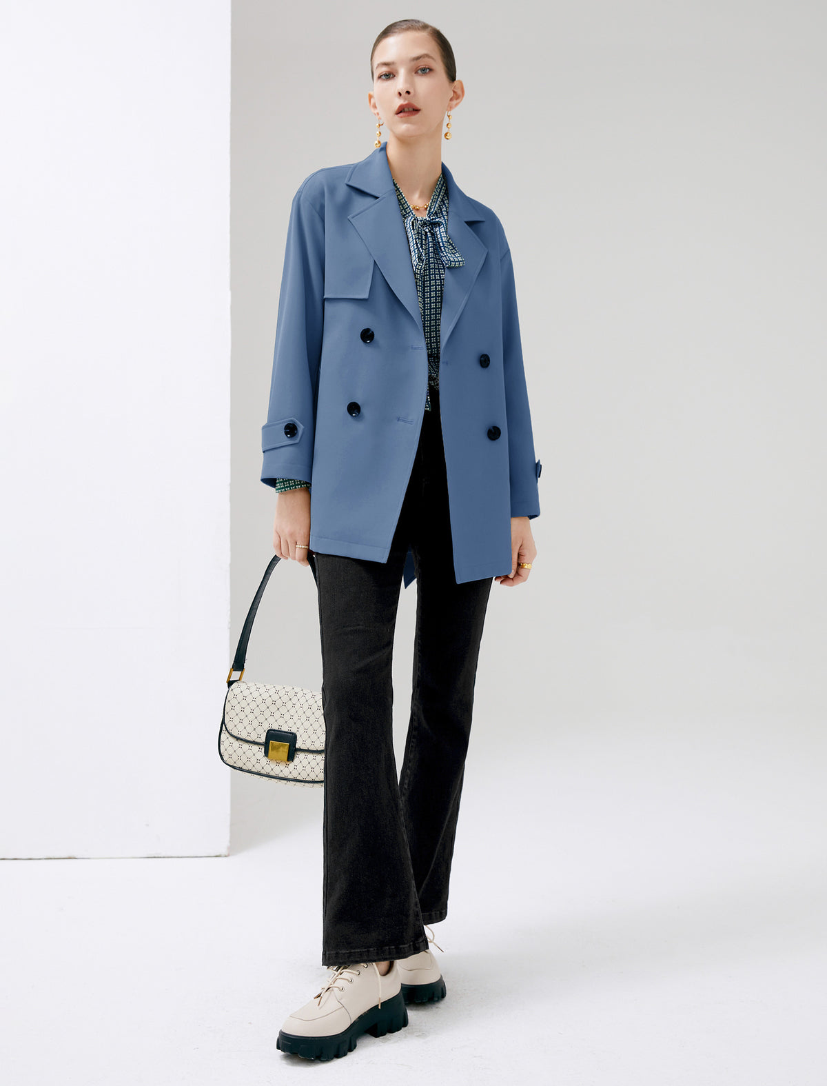 Collared Belted Trench Coat