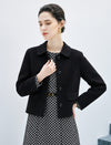 Wool Blend Long Sleeve Fitted Straight-Fit Jacket
