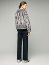 Plush Wide-Lapel Zip-Front Pocket Cropped Jacket