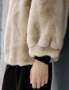 Faux Fur Shawl Collar Long Sleeve Coat