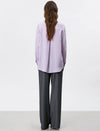 Lilac Mandarin Collar Beaded Trim Blouse