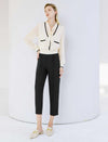 V-Neck Layered Tie-Front Long Sleeve Shirt