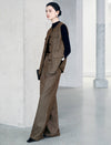 Textured Button Front Sleeveless Utility Vest
