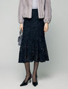 Lace High-Waist Mermaid Midi Skirt