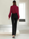 Burgundy Tie-Neck Blouse