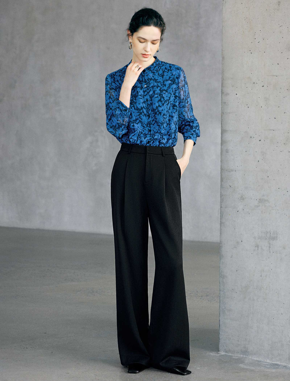 Pure Wool High Waist Wide Leg Pants