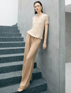 Tencel Blend High Waist Wide Leg Pants