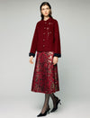 Jacquard Crewneck Sleeveless A-Line Midi Dress