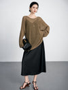 Loose-fitting long-sleeve knit top