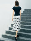 Black & White Polka Dot Midi Dress
