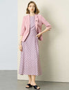 Dusty Pink Single Button Rolled Cuff 3/4 Sleeve Blazer
