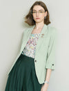 Light Sage 3/4 Sleeve Casual Blazer