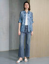 High Waist Stretch Straight Leg Ankle Length Jeans
