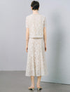 White Floral Lace Cropped Short Sleeve Top