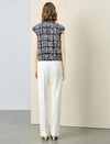 V-Neck Graphic Print Tencel Linen Relaxed Fit Top