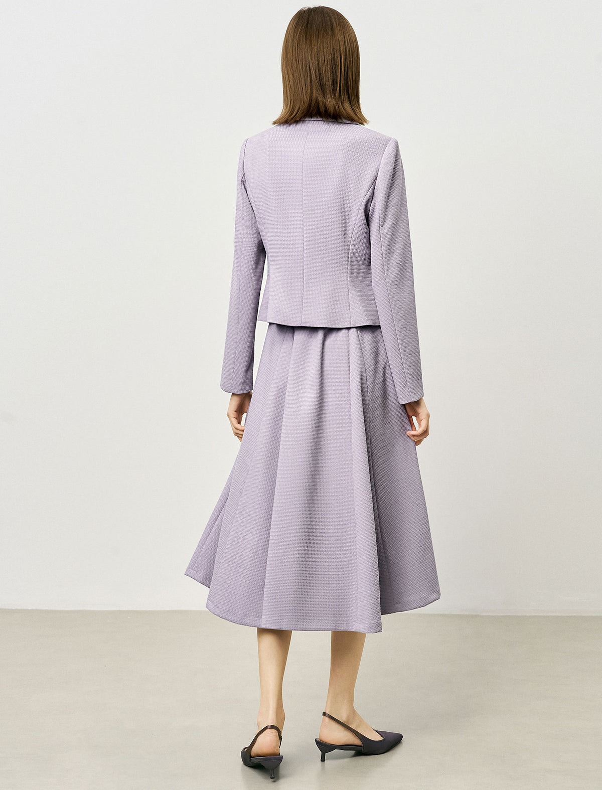 Single Breasted Collared Long Sleeve Jacket