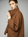 Wool Blend Stand-Collar Button-Front Balloon-Sleeve Cropped Jacket