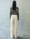 Black Tie-Dye Tie-Neck Blouse