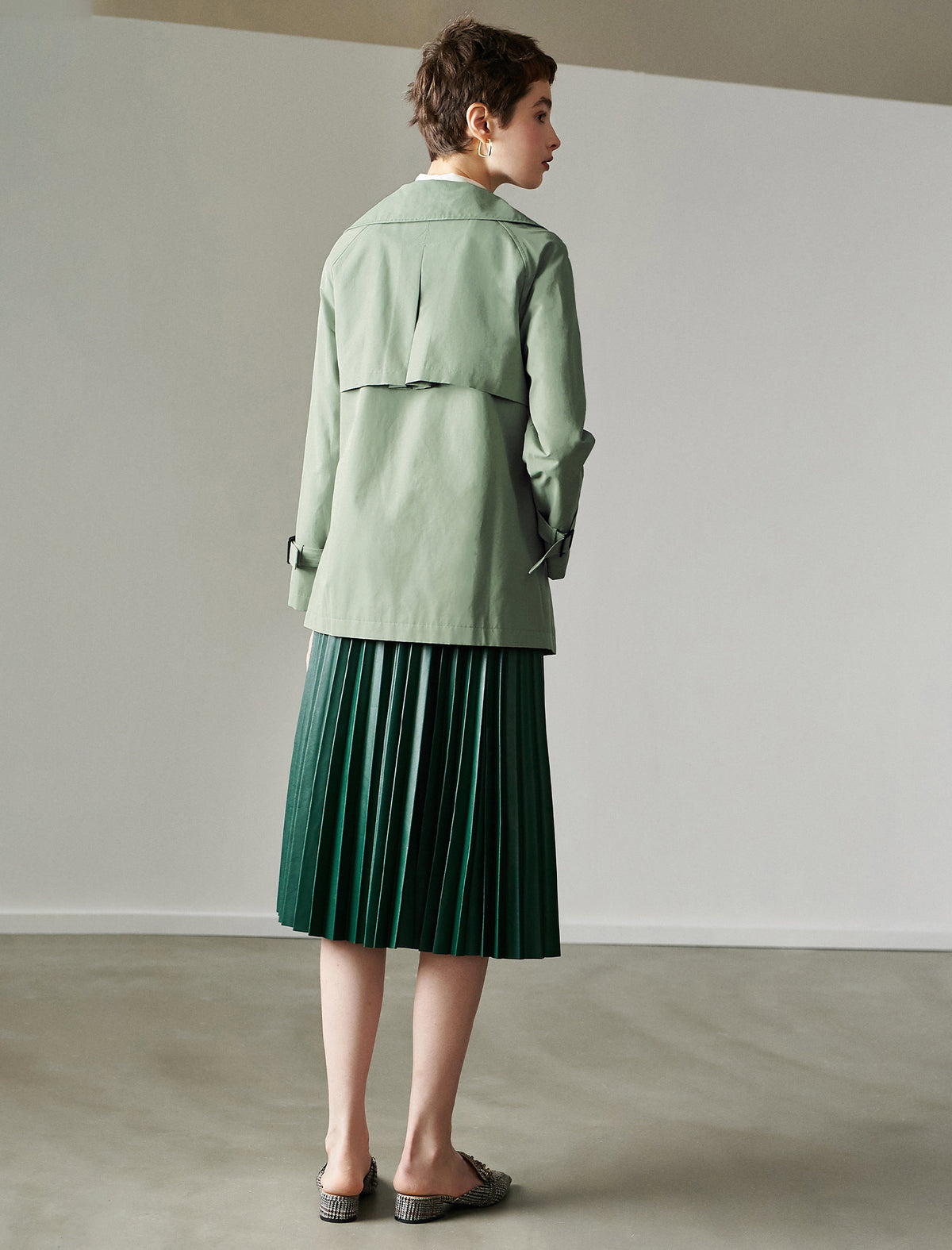 Long Sleeve Double-Breasted Relaxed Trench Coat