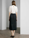 Black Textured Jacquard Skirt