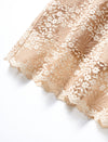 Apricot Lace V-Neck Midi Dress