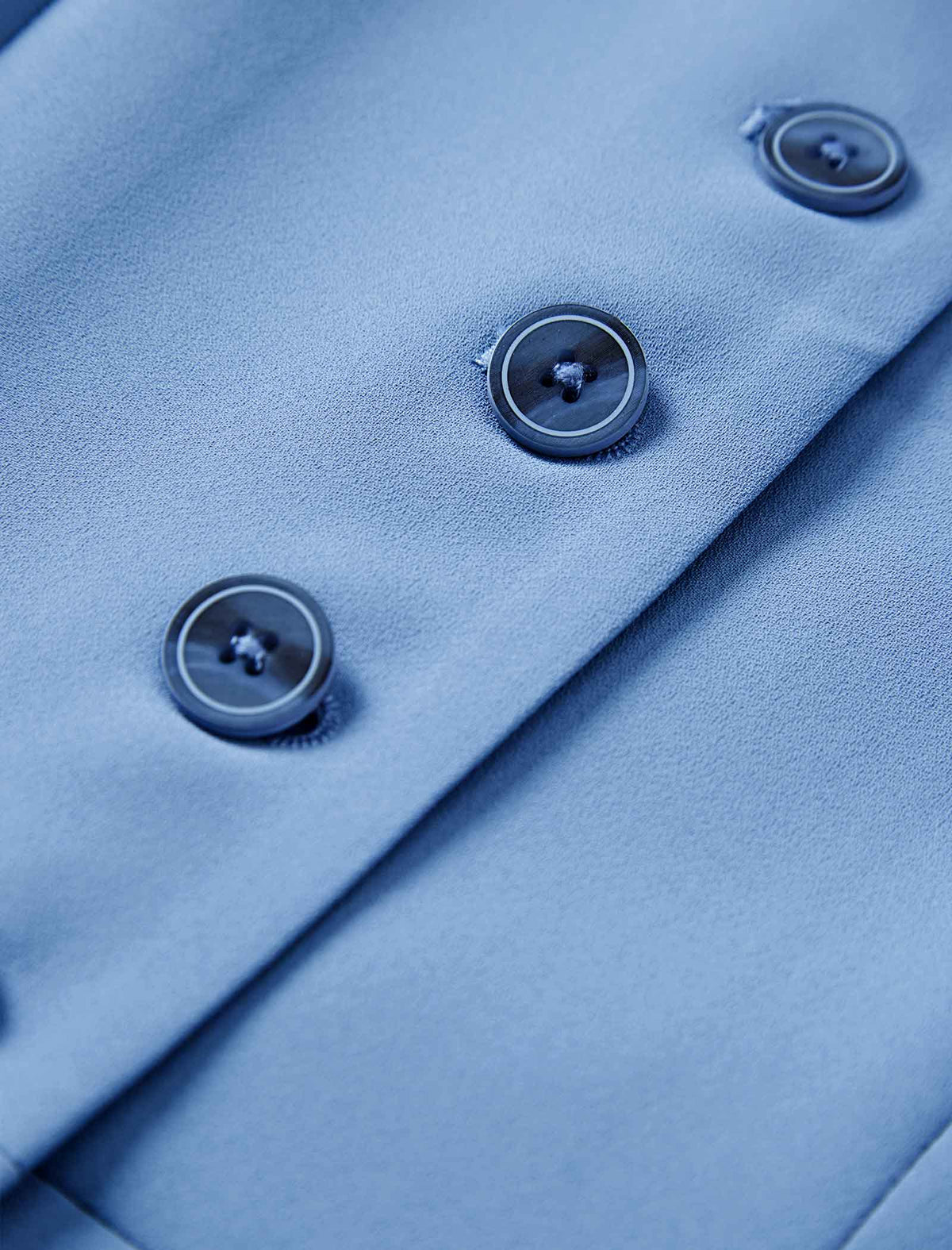 Dusty Blue Collared Button Down Peplum Short Sleeve Top