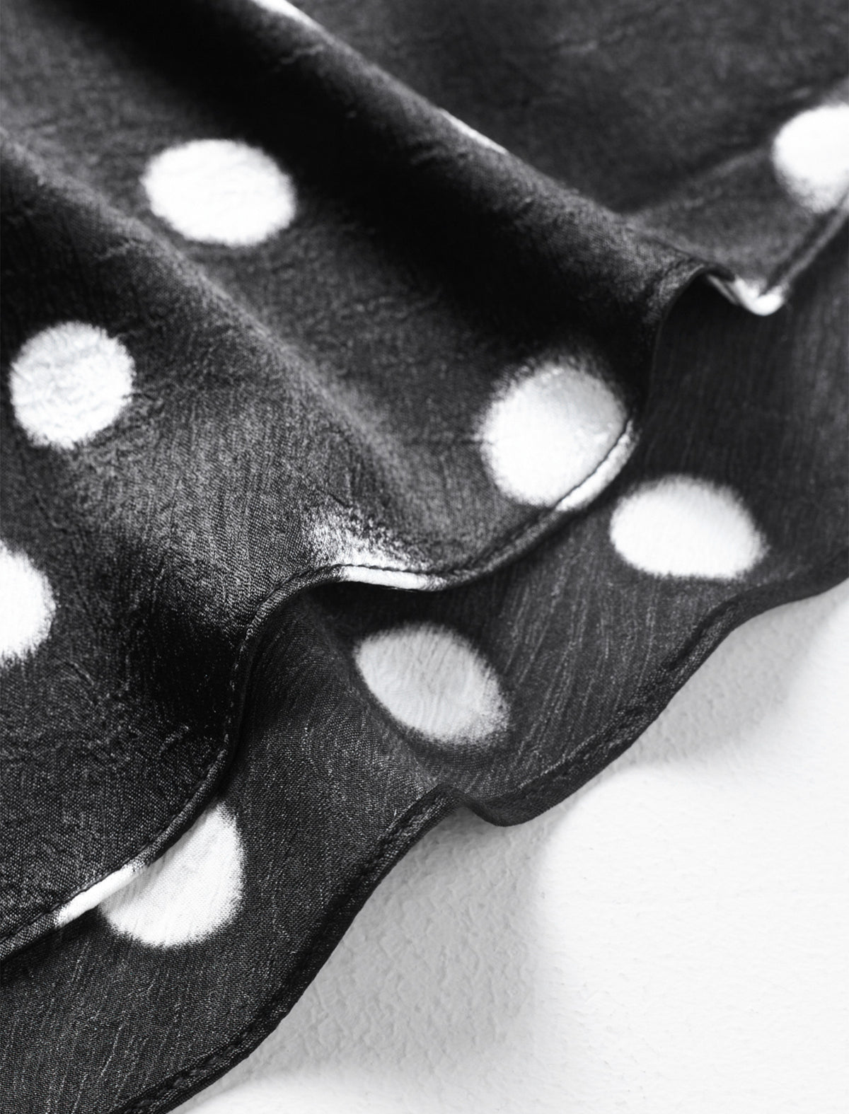 Black Polka Dot Long Sleeve Midi Dress