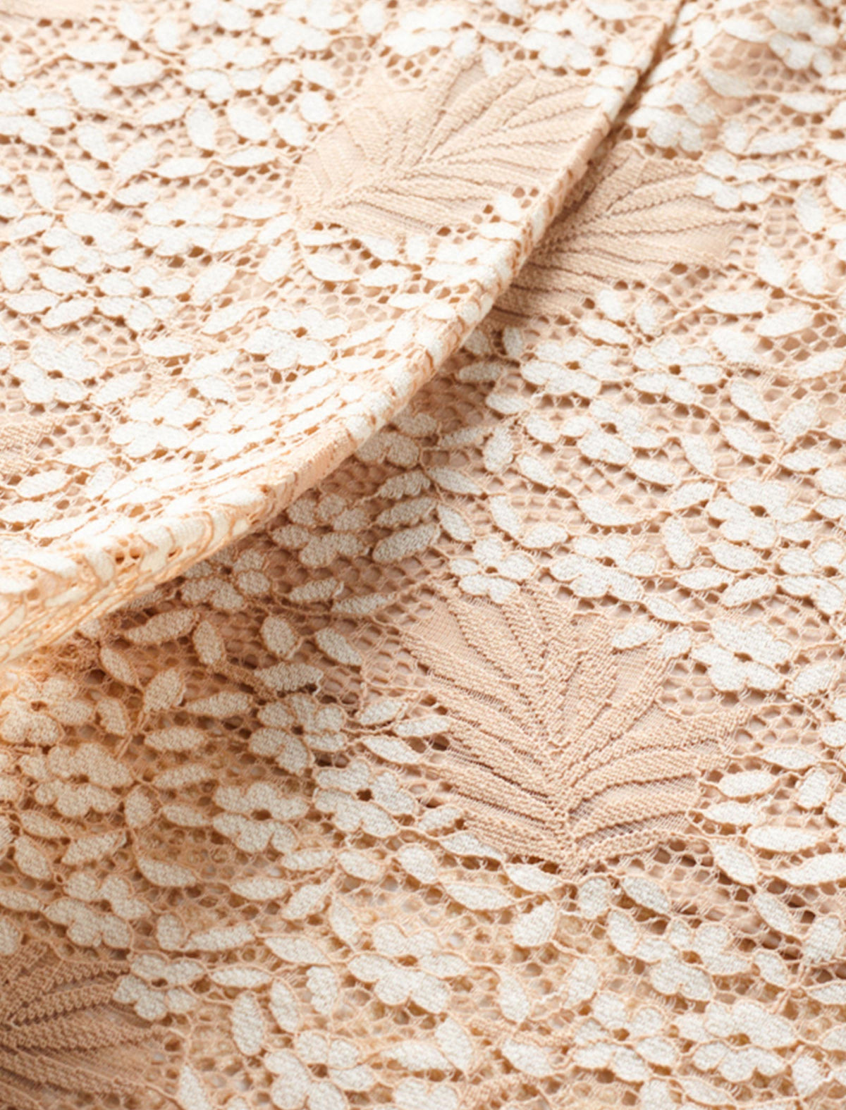 Apricot Lace V-Neck Midi Dress