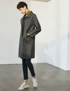 Wool Blend Collared Double-Breasted Pocket Coat