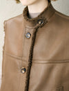 Reversible Faux Shearling And Faux Leather Vest